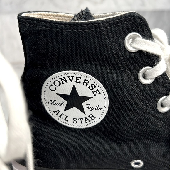 CONVERSE Chuck Taylor All Star Women’s Black & White Platform High-Top Sneakers - Picture 5 of 11